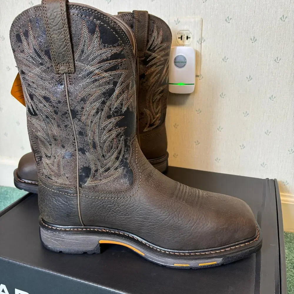Ariat WorkHog Wide Square Toe MetGuard Waterproof Composite Work Boot Size 11